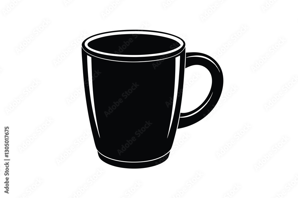 Tea or coffee cup or mug silhouette vector Tea or coffee cup or mug silhouette vector
