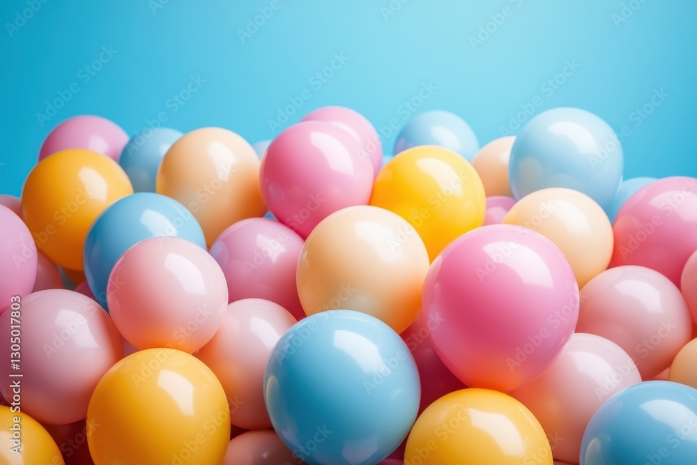 Pastel Balloons Delightful Arrangement in Soft Hues Against Azure Backdrop Close Up Studio Shot Celebration Pastel Balloons Delightful Arrangement in Soft Hues Against Azure Backdrop Close Up Studio Shot Celebration