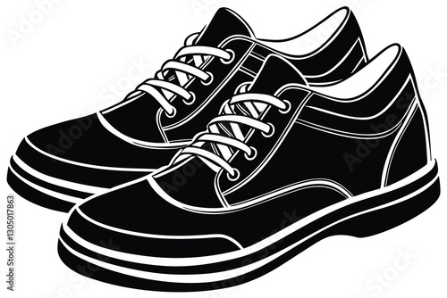 shoe black silhouette illustration