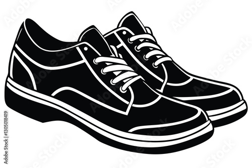 shoe black silhouette illustration