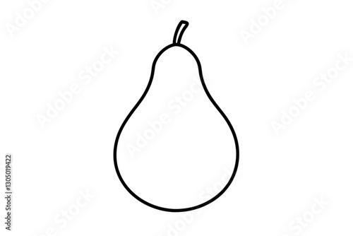 Minimal Pear Line Drawing Vector for Farmers Market Design

