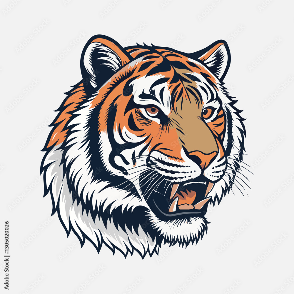 Fototapeta premium tiger head with tiger icon