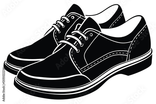 Shoes silhouette isolated on white background