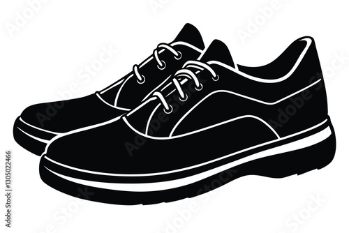Shoes silhouette isolated on white background