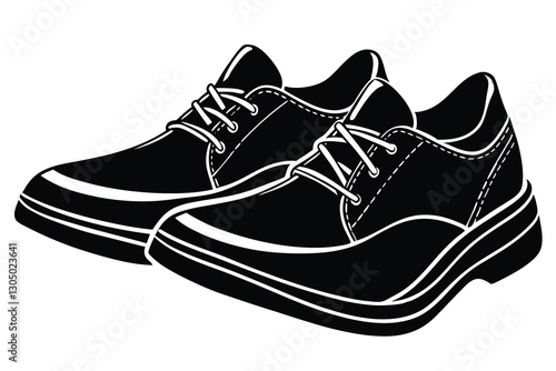 Shoes silhouette isolated on white background