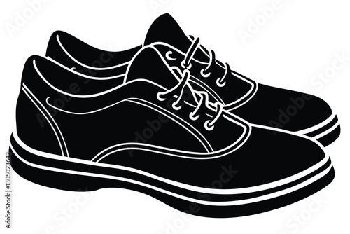 Shoes silhouette isolated on white background