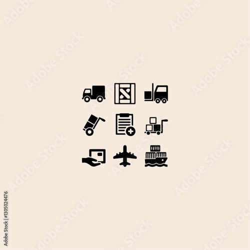 Shipping, Cargo, Warehouse and Logistic icon flat vector design.