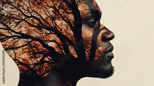 Man with Autumn Tree Portrait