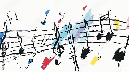 Wallpaper Mural Colorful musical notes on a vibrant background, symbolizing melody, creativity, and artistic expression. Torontodigital.ca