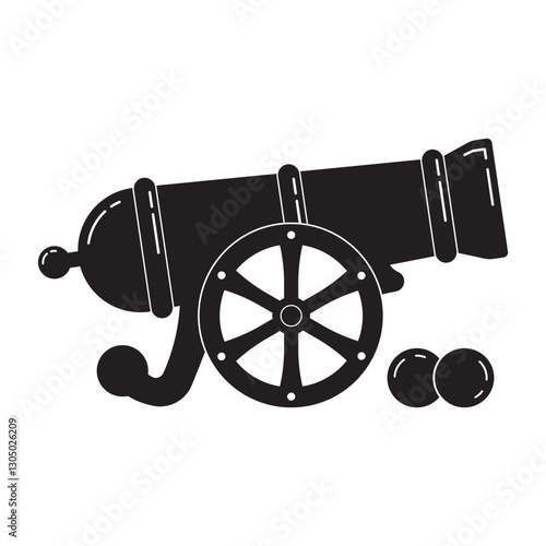 cannon icon vector illustration logo design