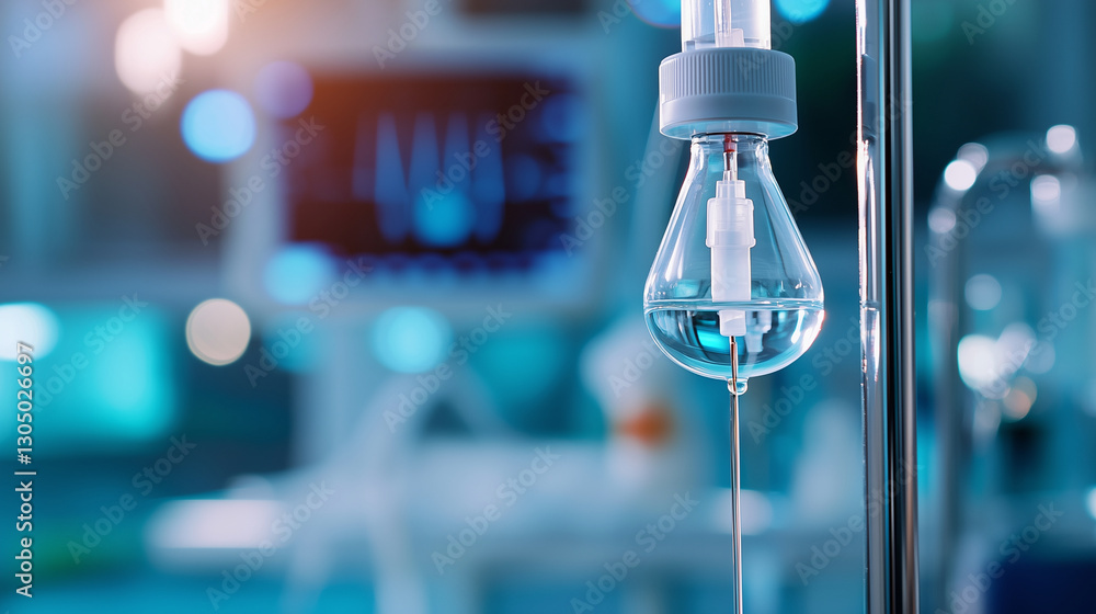 Intravenous IV drip in a sterile hospital environment Intravenous IV drip in a sterile hospital environment