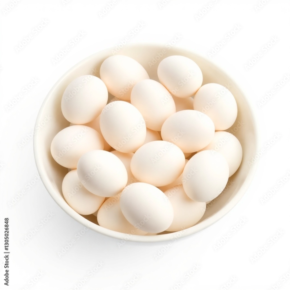 High-resolution stock image a studio shot of a white bowl filled with a dozen spotless white eggs, isolated against a transparent background. High-resolution stock image a studio shot of a white bowl filled with a dozen spotless white eggs, isolated against a transparent background.