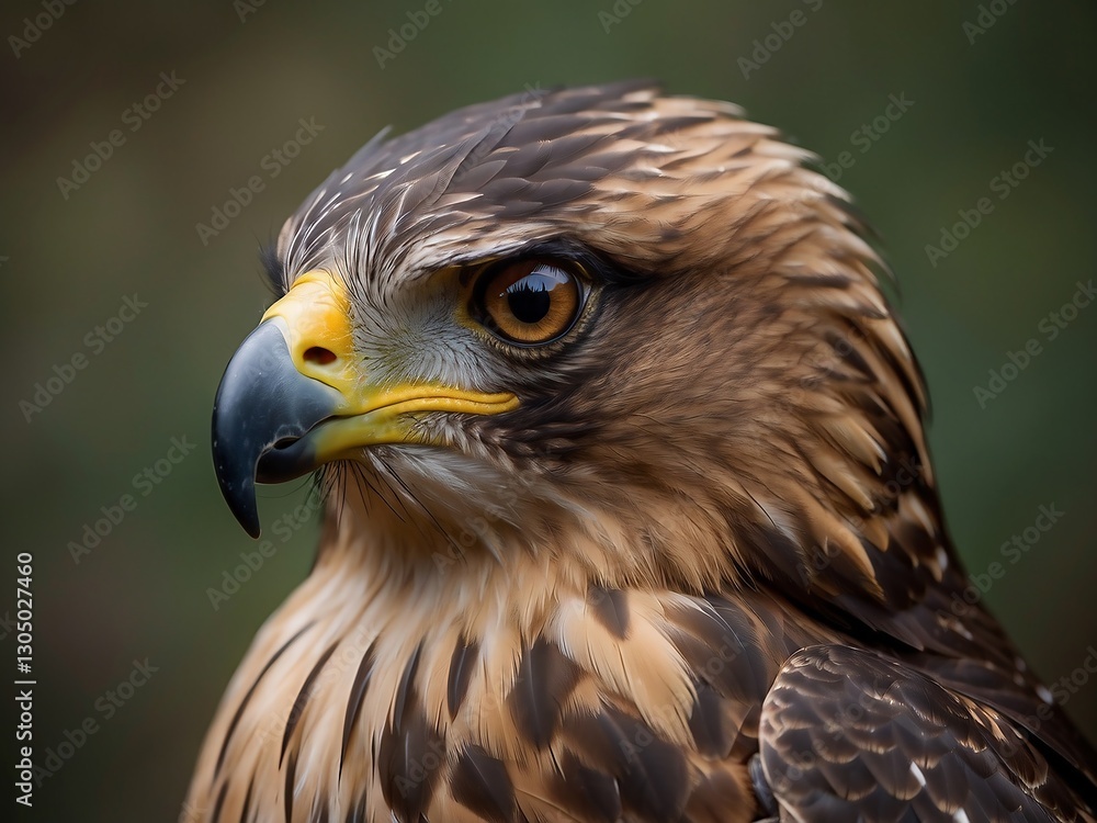 Majestic Hawk Close-Up: The Stunning Profile of a Bird of Prey in Its Natural Habitat Majestic Hawk Close-Up: The Stunning Profile of a Bird of Prey in Its Natural Habitat