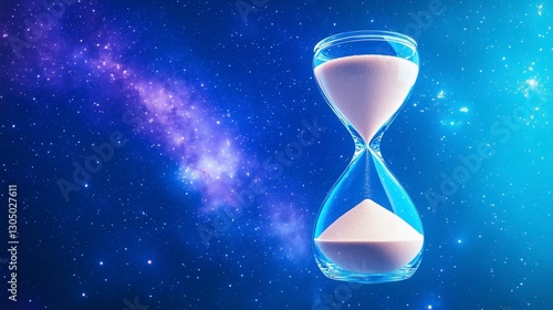 Hourglass with Sand Against a Cosmic Background of Stars and Galaxies