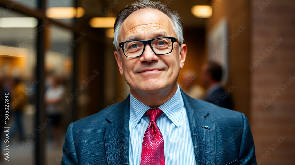 Fototapeta premium Portrait of a clueless businessman posing