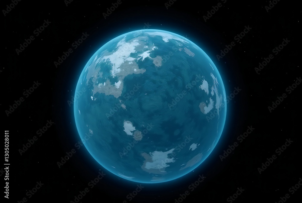 Obraz premium SereneBlueEarthGlow