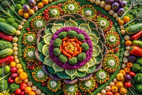 Wallpaper Mural Aerial View of Colorful Vegetable Art in Garden - Drone Photography Torontodigital.ca