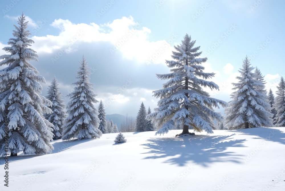 winter landscape with snow covered trees winter landscape with snow covered trees