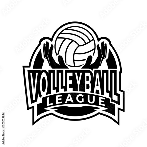 Elegant Volleyball logo design vector template