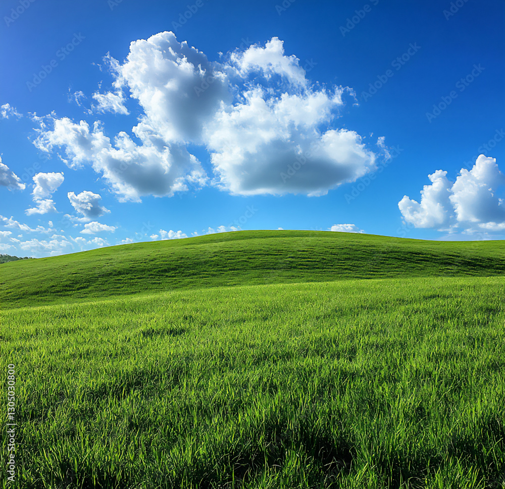 a green, grassy field under the blue sky, a green, grassy field under the blue sky,