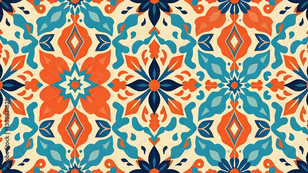 Fototapeta premium Moroccan Tile Pattern for Vibrant Interiors