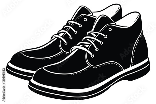 Running Shoes Silhouette Black and White Icon