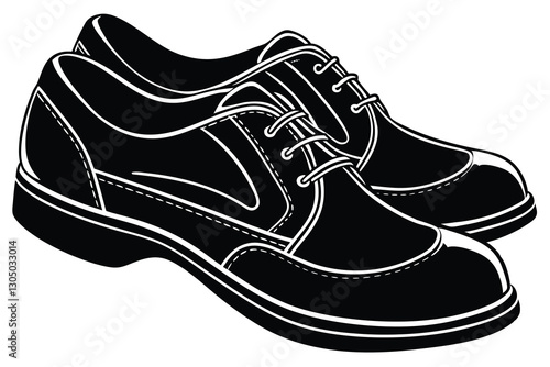 Running Shoes Silhouette Black and White Icon