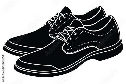 Running Shoes Silhouette Black and White Icon