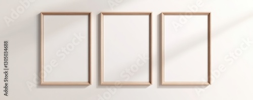 Minimalist Mockup of Floating Poster Frames on Neutral Background