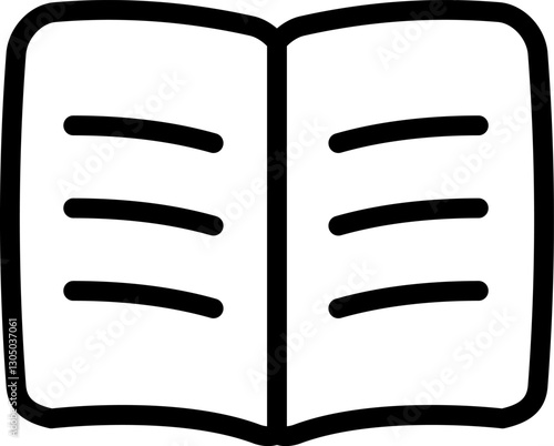 Double Open Book Outline Icon – Literature & Education
