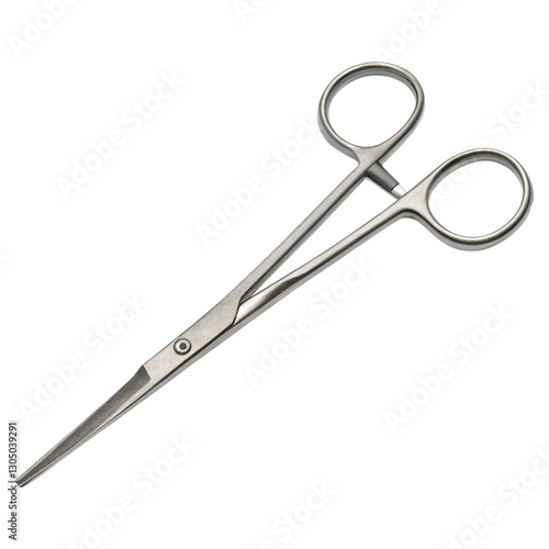 Surgical scissors with rounded tips, isolated on a transparent background photo