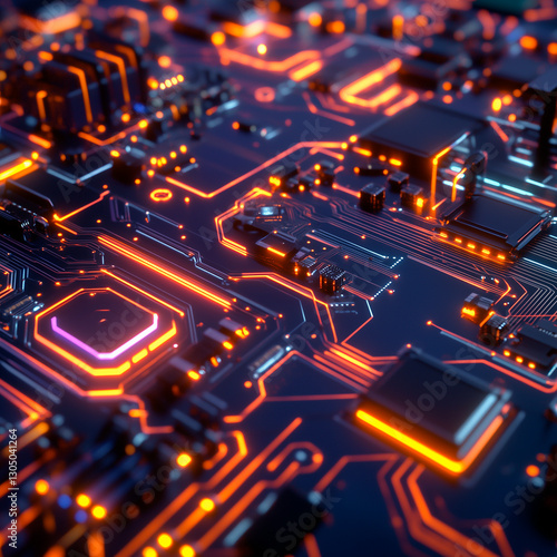 High-Tech Digital World with AI-Generated Cyber Patterns