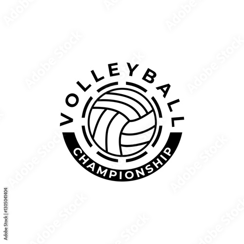 Volleyball vintage logo design template