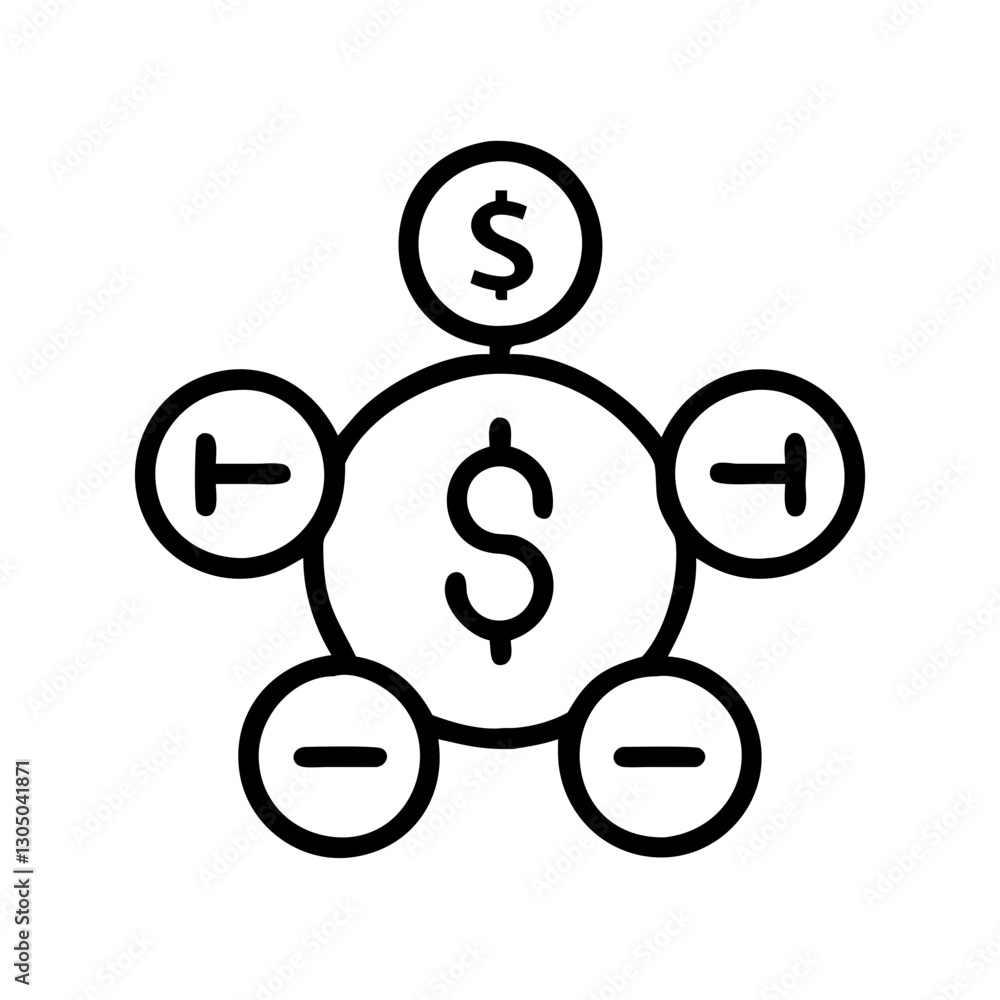 marketing Ad budget allocation line icon marketing Ad budget allocation line icon