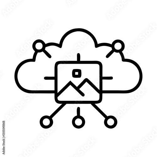 marketing AI-generated content line icon