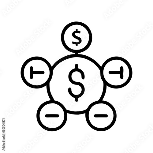 marketing Ad budget allocation line icon