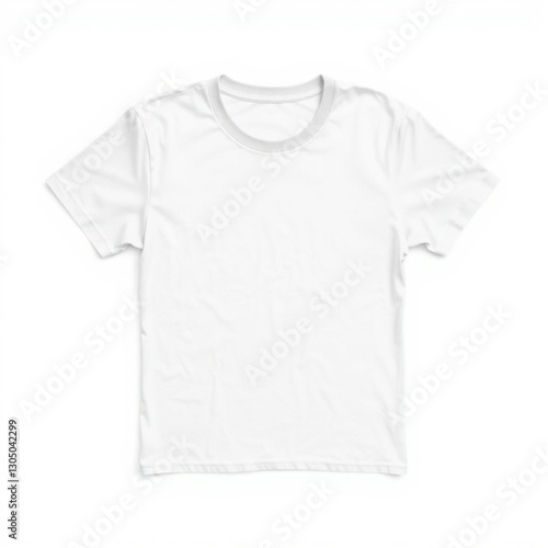 Professional-quality high-resolution stock photo depicting a neatly folded white square t-shirt mock-up, ideal for commercial use, emphasizing clean folds 