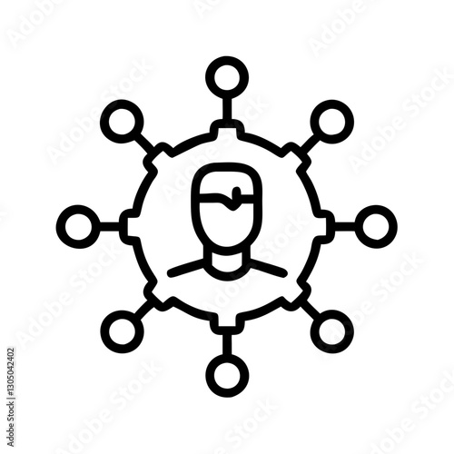 marketing Hyper-personalization AI marketing line icon