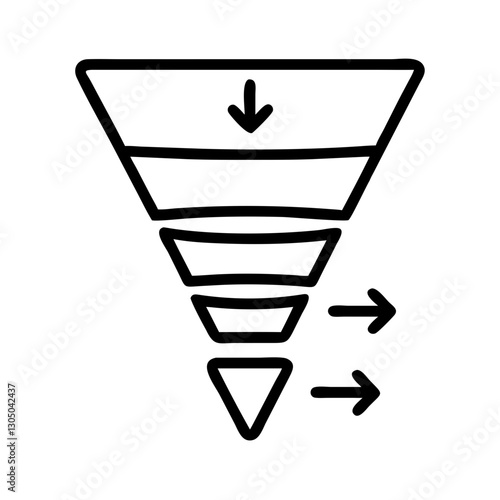marketing Marketing funnel stages line icon