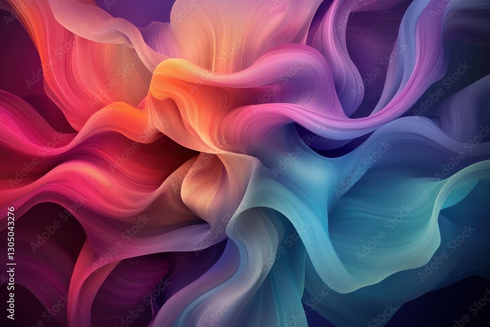 Obraz premium Colorful swirling abstract design featuring fluid patterns and gradients in vibrant hues