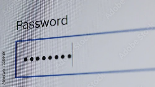Entering password window in a computer screen
