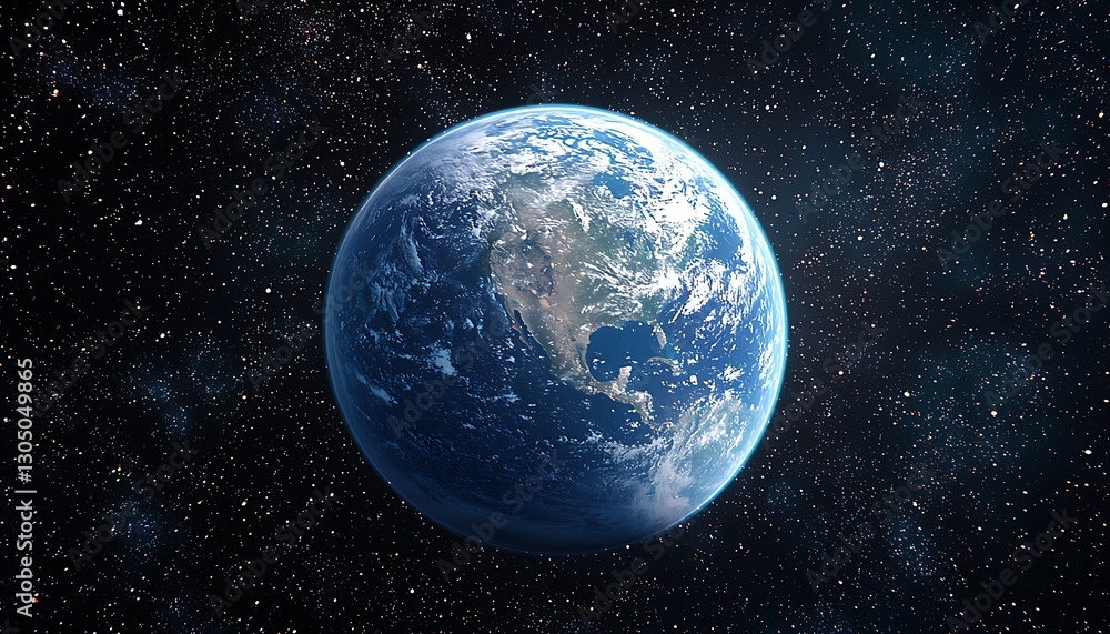 Obraz premium Earth in the Cosmic Night