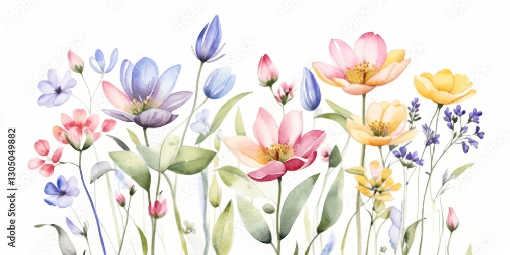Fototapeta premium ilustración flores de acuarela