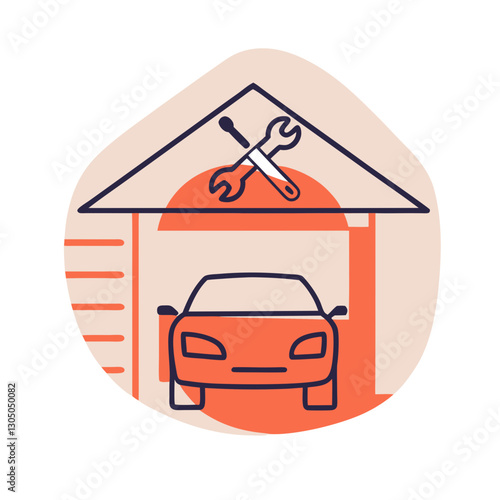 Car maintenance at home garage with tools, DIY concept