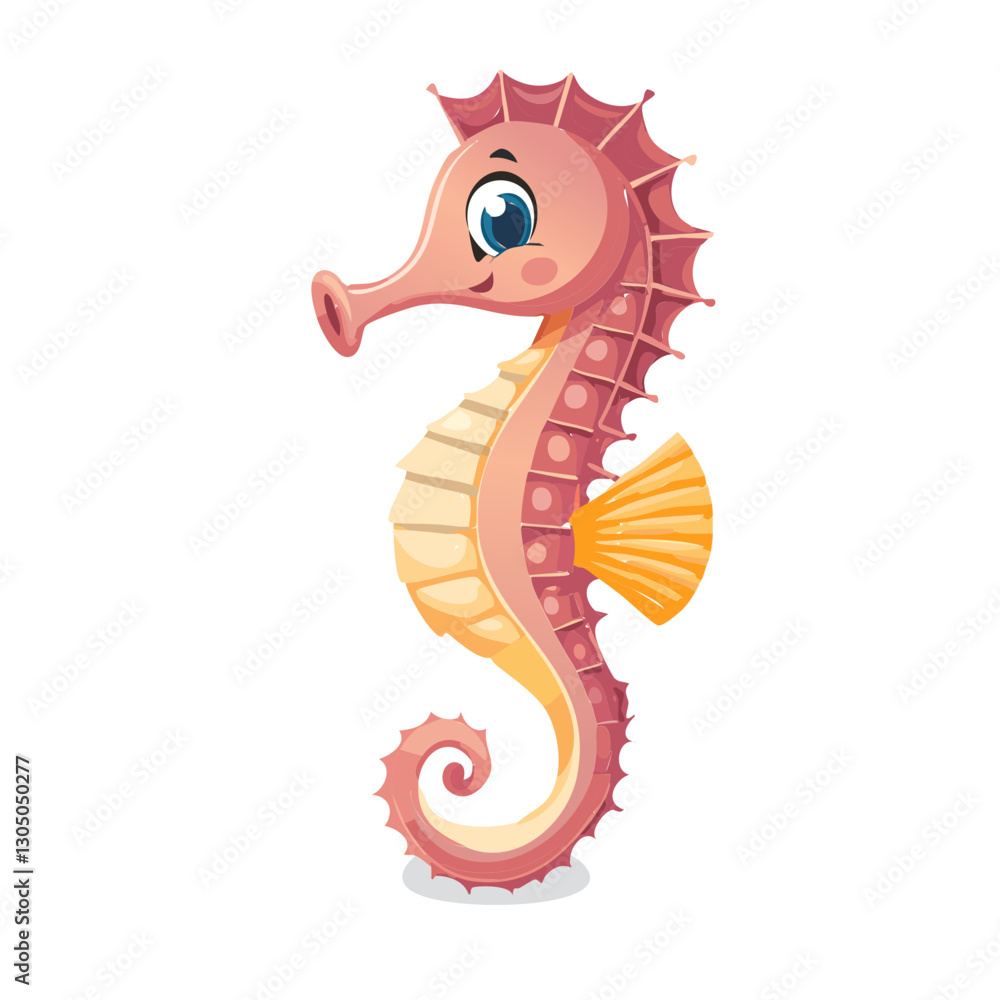 Fototapeta premium Cute seahorse cartoon
