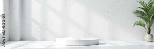 Studio Background Features A Simple 3d Podium In Front Of A White Space Designed For Easy Product Display Illustration Graphics.