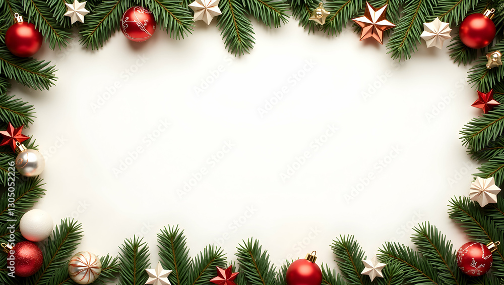 Joyful Christmas Border Frame with Ornaments: Perfect for Holiday Greetings and Festive Photos Joyful Christmas Border Frame with Ornaments: Perfect for Holiday Greetings and Festive Photos