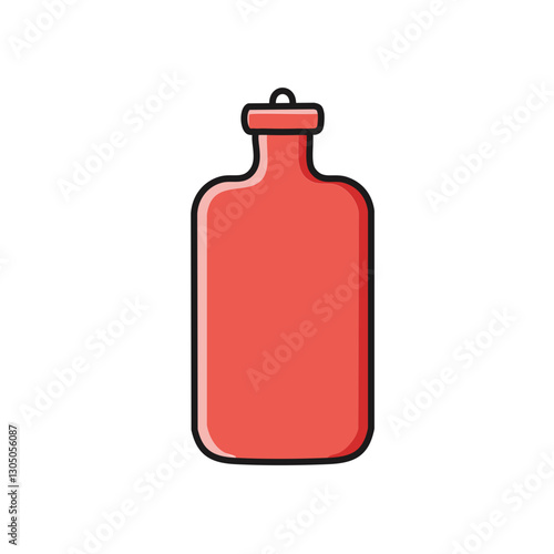 Rubber hot water bottle vector icon