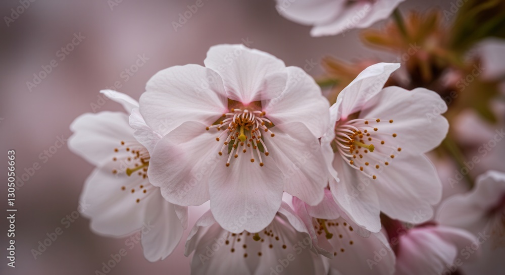 Blooming Cherry Blossom Flowers in Springtime - Close-up Floral Display Blooming Cherry Blossom Flowers in Springtime - Close-up Floral Display