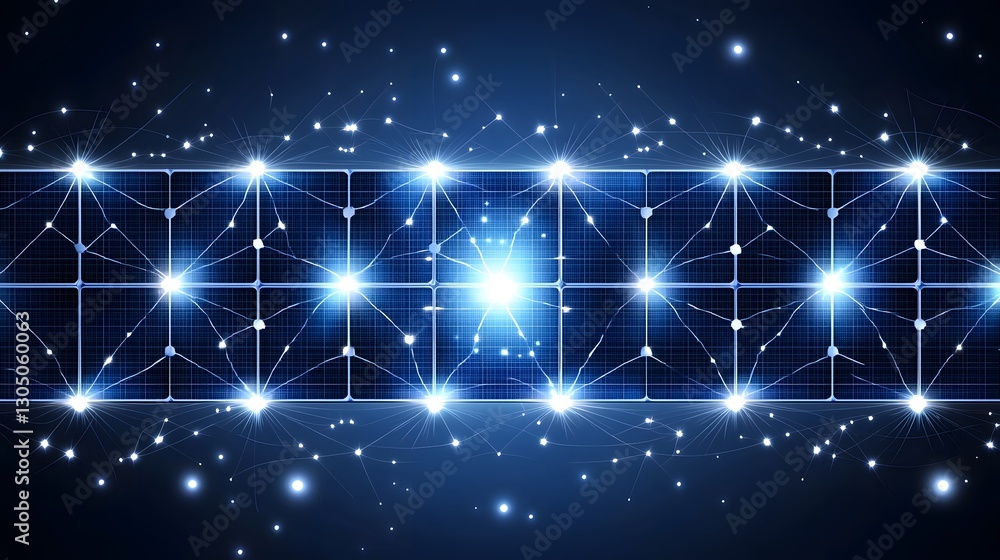Fototapeta premium Geometric Solar Cell Mosaic Abstract Background for Clean Energy Presentations